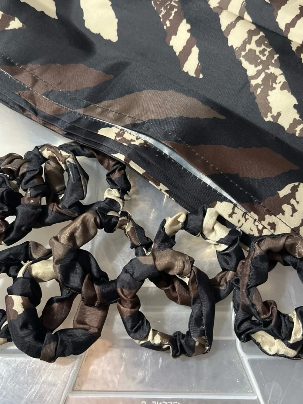 Mainstays Black, Brown and Cream Abstract Print Shower Curtain